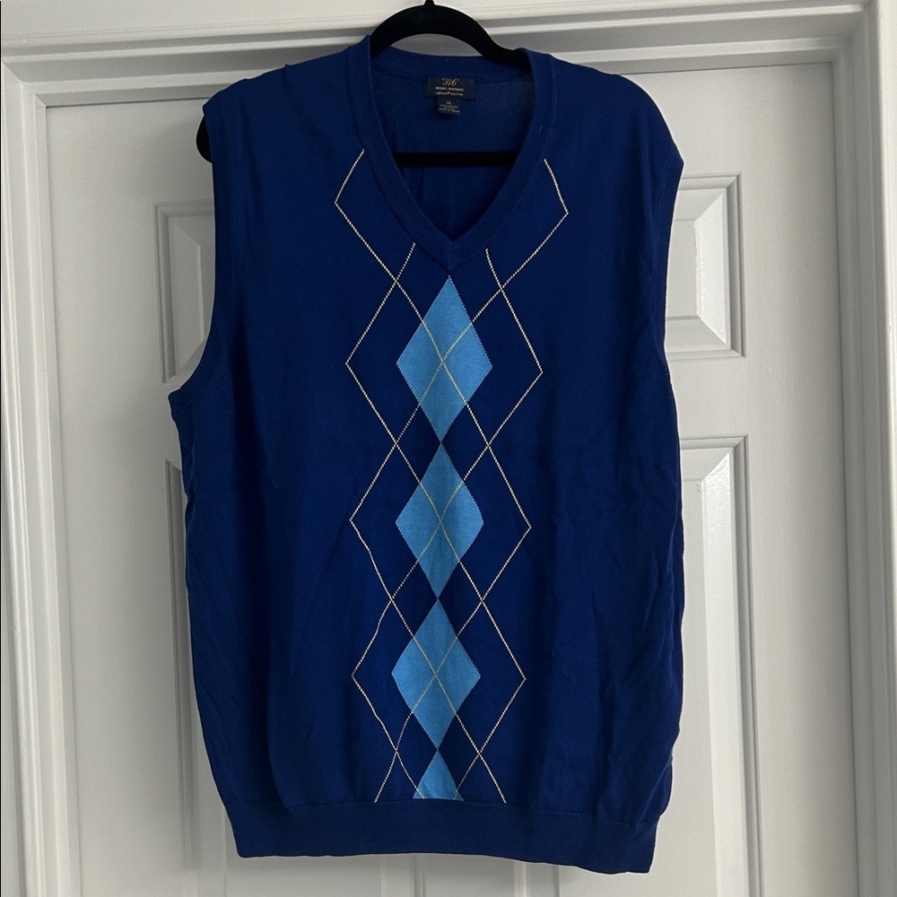 Brooks Brothers V-Neck Blue Argyle Sweater Vest
